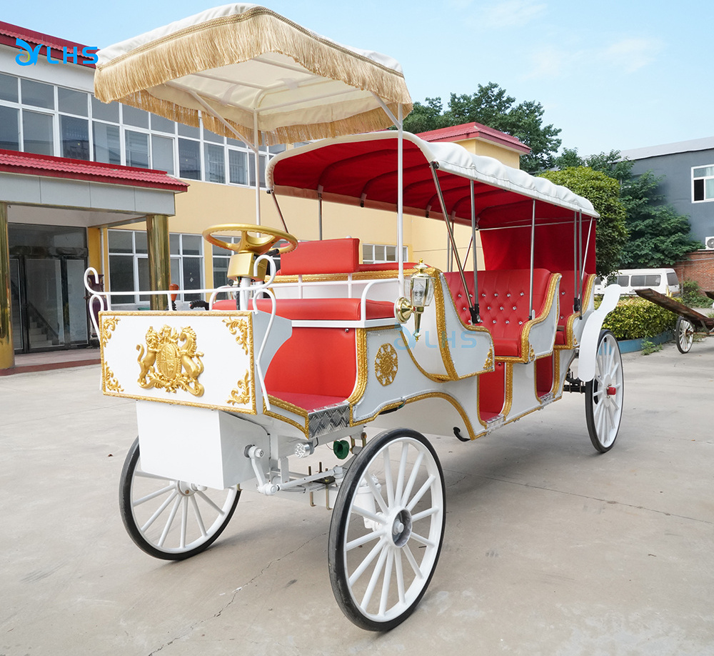 Four wheel marathon horse carriage CE two years guarantee Royal Carriage Electric hoseless carriage for tourism