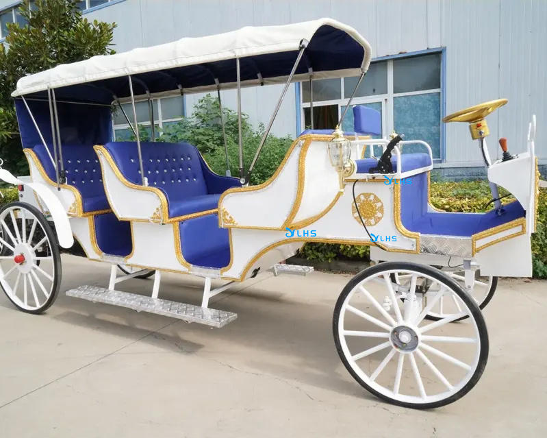 Princess wedding horse buggy/Cinderella pumpkin horse carriage manufacturer/electric sightseeing horseless carriage for sale