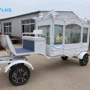 Funeral Home Electric Vehicle White Horse Drawn Funeral Hearse Reasonable Price Coffin Horse Carriage Hearse For Sale