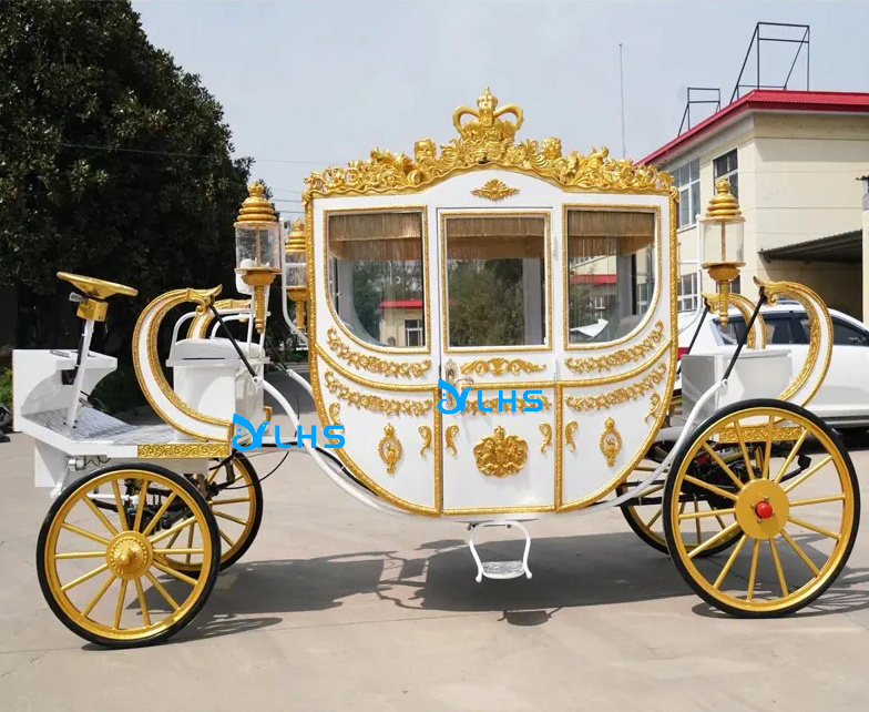 Customized pony marathon carriage elegant cinderella wedding horse caleche royal horse carriage for sale