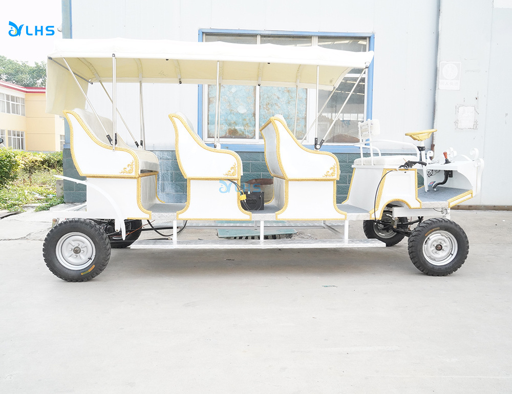 Outdoor sightseeing coach/ Luxury four wheels electric Royal horse carriage/horse wagon for christmas