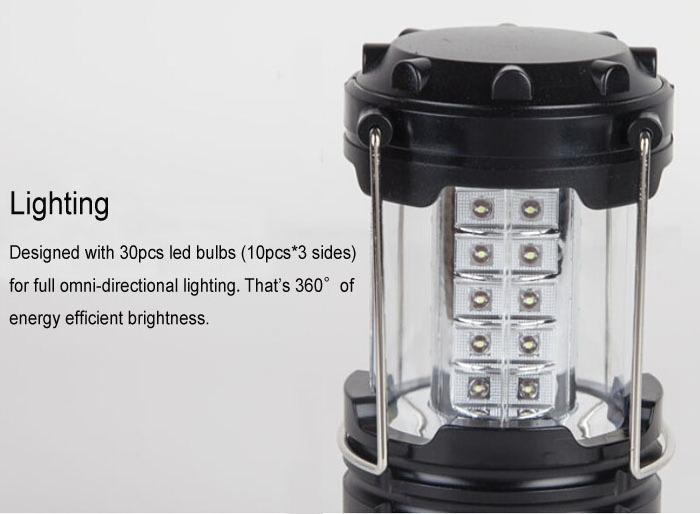 Hot Sale Collapsible LED Telescopic Light Emergency Lamp Camping Lantern with 3AA Battery