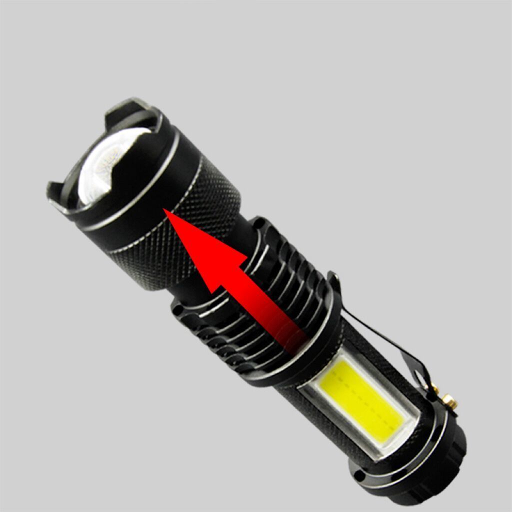 Zoomable Emergency XPE COB Battery Powered Small Rechargeable Flashlight For Camping Indoor