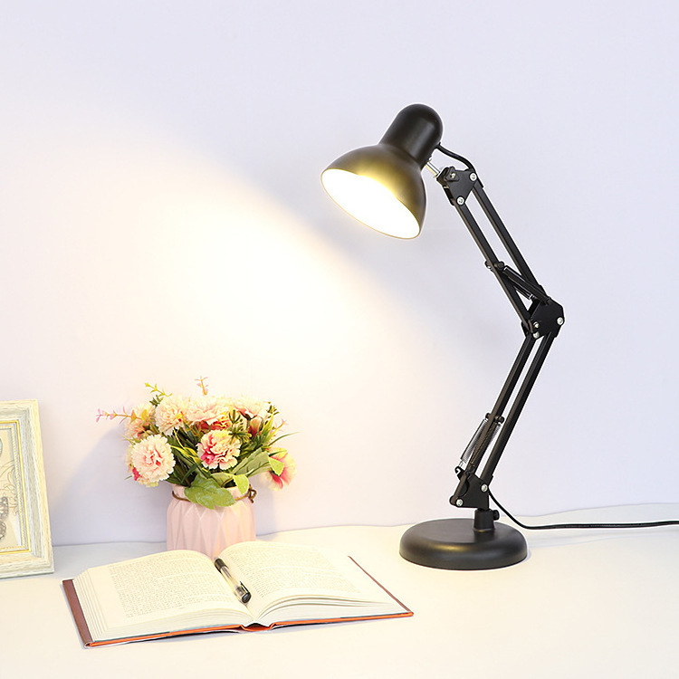 Factory wholesale decorative portable metal table led light architect desk lamp with swing arm