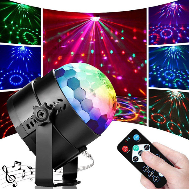 Cheap Indoor home Portable Flashing 7 Colors Dj Music Activated Disco Ball Party Light