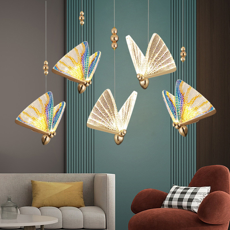 modern kitchen island light fixture dining light hanging colorful acrylic butterfly chandelier