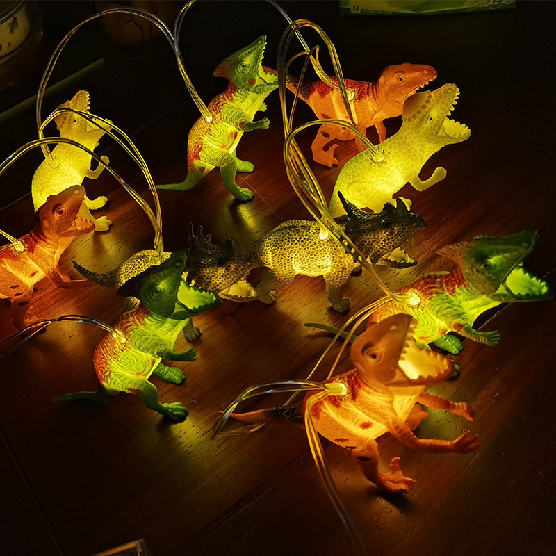 Battery Operated Christmas Night Lights Toy Super Fun Dinosaur String Lights for Kids