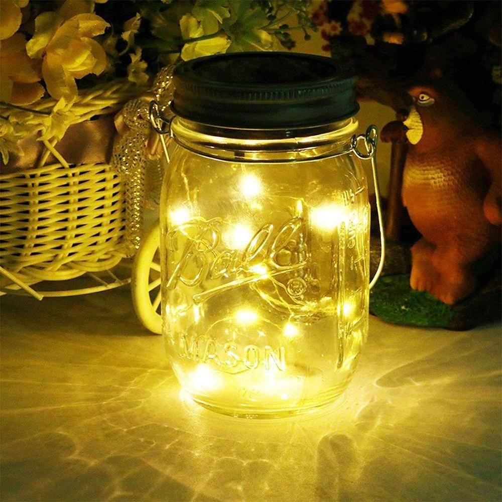 20 LED Hanging Outdoors Solar Mason Jar Led Fairy String Light for Christmas Garden Yard