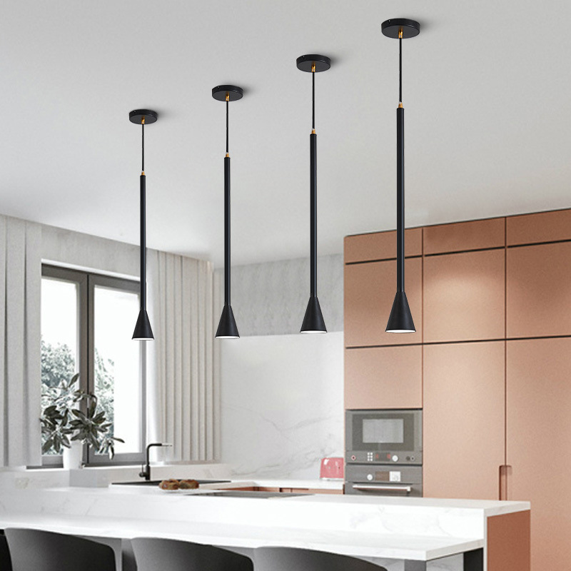 Hot Sale 3 Kitchen Modern Island Ceiling Chandelier Led Metal Brass Black Bronze Tube Pendant Light