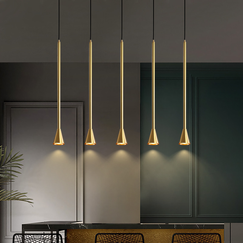 Hot Sale 3 Kitchen Modern Island Ceiling Chandelier Led Metal Brass Black Bronze Tube Pendant Light