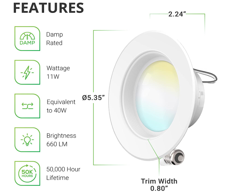 4 Inches LED Ceiling Downlight Recessed Lighting For Living Room