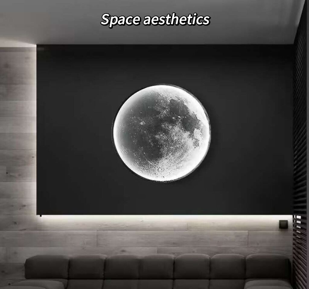 Modern Bright Indoor Art Deco Sconces Mounted Bedside Moon Wall Lights Black 50 Living Room Acrylic 220v 90 Round Wall Lamps