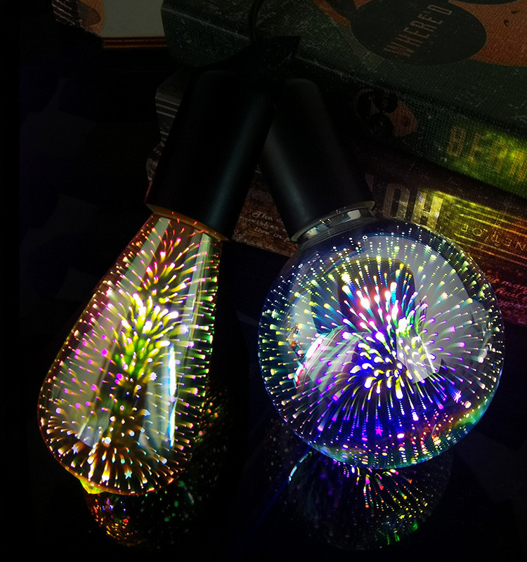 Christmas Wholesale Wedding Decorative Led Infinity Light E27 3D Firework 3d st64 Led Filament Bulb