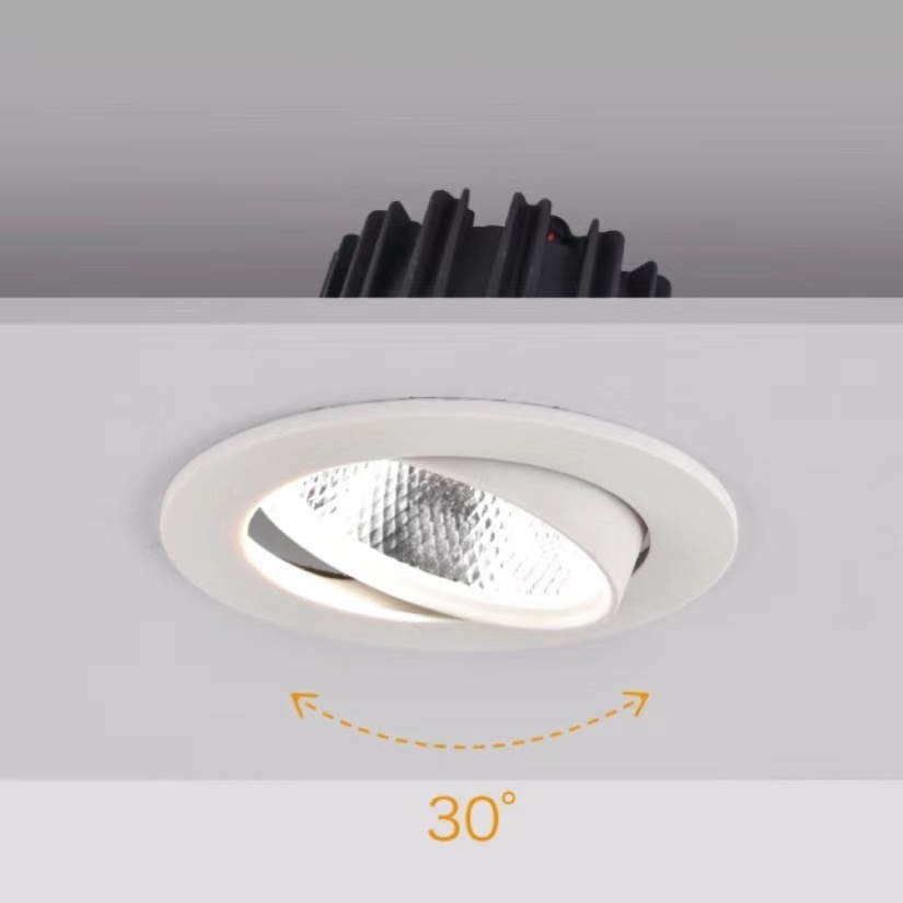 Hot selling led 3 colors adjustable installing downlight angled recessed lighting for room