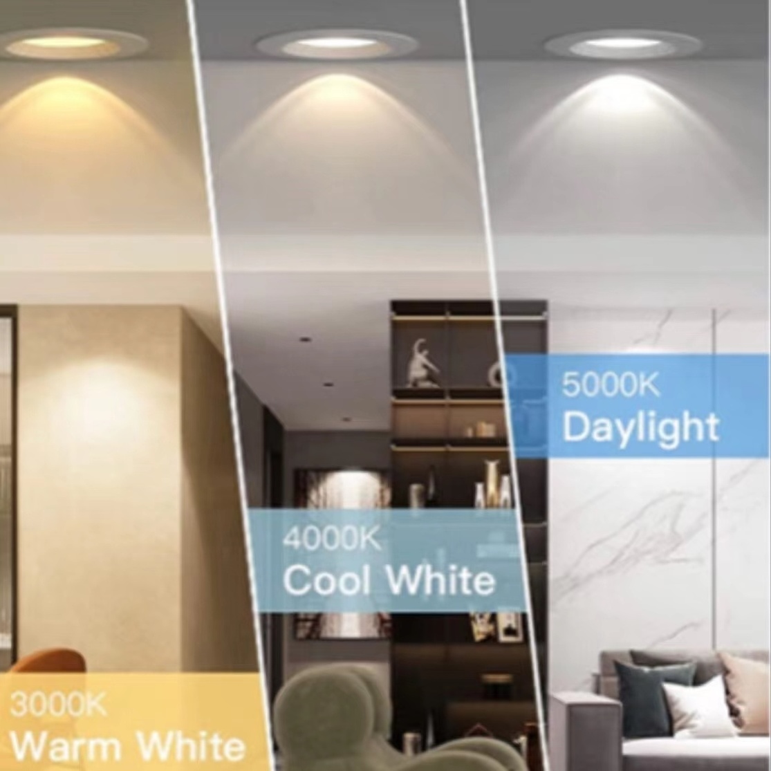 High quality led 3 colors 4 inch 9w 3CCT dimmable downlamp recessed light for room