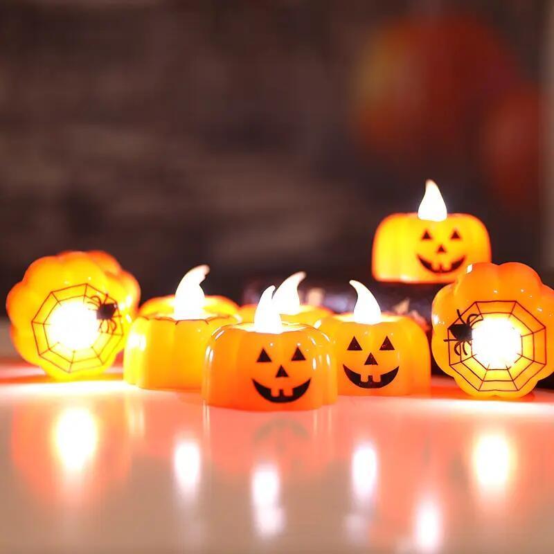 hot sale Spooky Battery Operated Flameless LED halloween lights led candle pumpkin