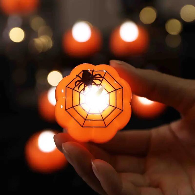 hot sale Spooky Battery Operated Flameless LED halloween lights led candle pumpkin