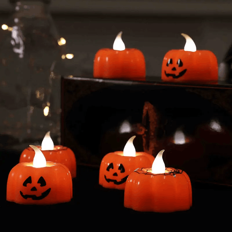 hot sale Spooky Battery Operated Flameless LED halloween lights led candle pumpkin