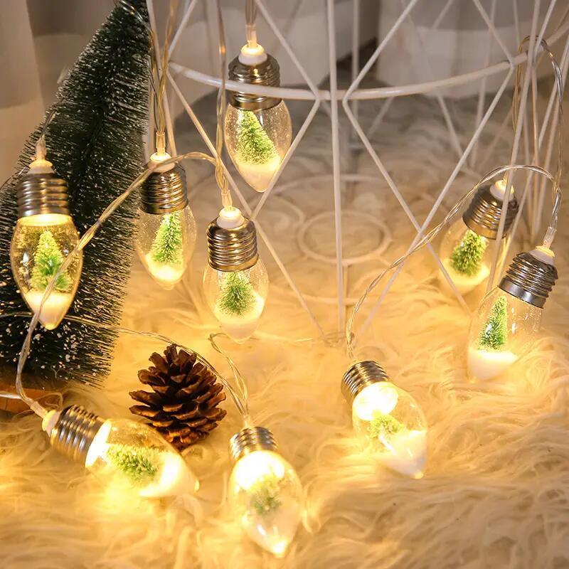 2023 Popular Garden Outdoor Bulbs Fairy Lights Christmas Snow Globe Strings Lights