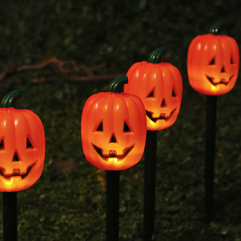 Halloween Solar Decorations Pathway Lights Pumpkin Ghost Garden Stake Light For Festival