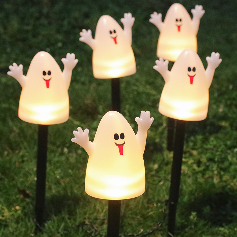 Halloween Solar Decorations Pathway Lights Pumpkin Ghost Garden Stake Light For Festival