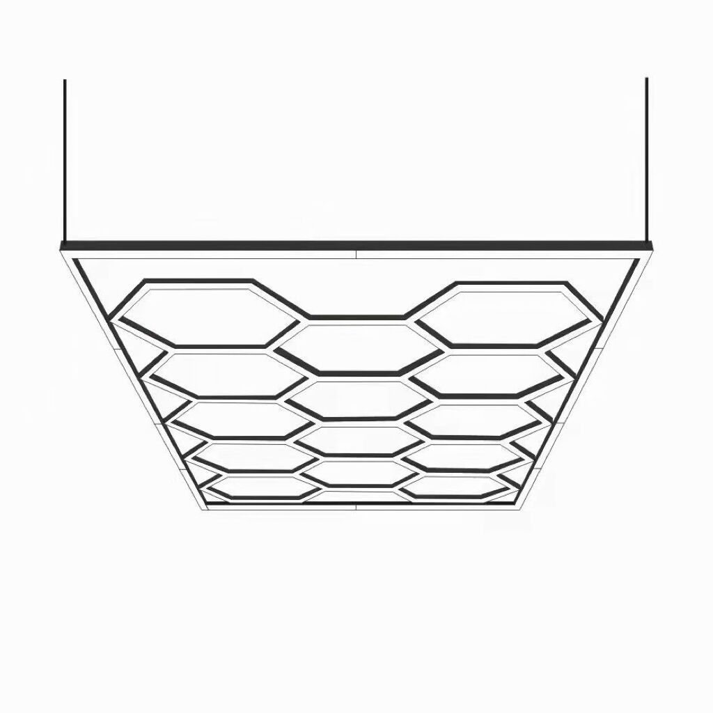 custom diy ceiling mounted hexagonal detailing honeycomb led garage lights for workshop