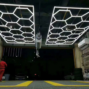 2023 Popular Size Customizable Car Detailing Shop DIY Led Hexagon Garage Lighting