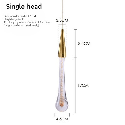 High Quality Luxury Bedroom Indoor Contemporary Hanging Lamp Water Drop Crystal Pendant Light