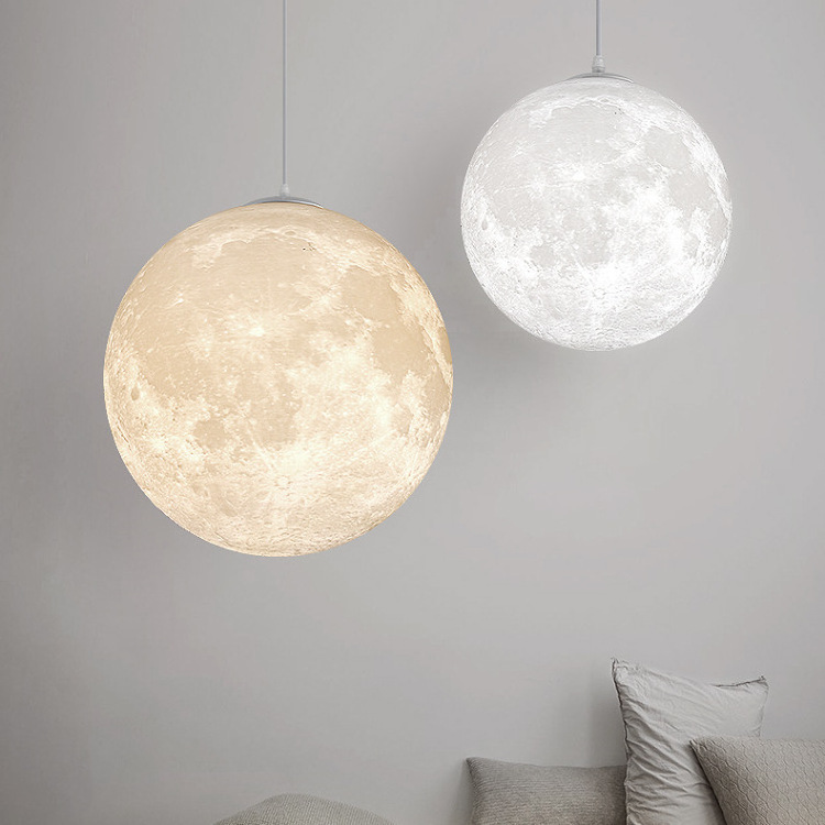 Creative round hanging led ceiling lighting restaurant decoration pendant lamp moon chandelier