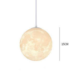 Modern fixtures indoor ceiling led lamp chandelier 3d moon light pendant with swift control