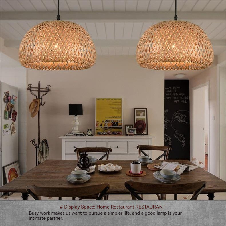 Explosive New Products Nordic Retro Light Bam boo Art Craftsmanship Rat tan Ceiling Lamp