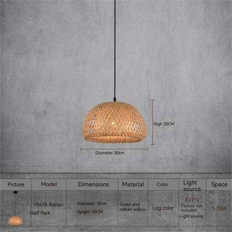 Explosive New Products Nordic Retro Light Bam boo Art Craftsmanship Rat tan Ceiling Lamp