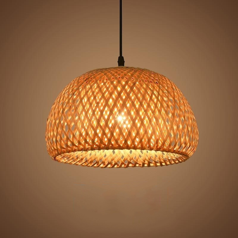 Explosive New Products Nordic Retro Light Bam boo Art Craftsmanship Rat tan Ceiling Lamp