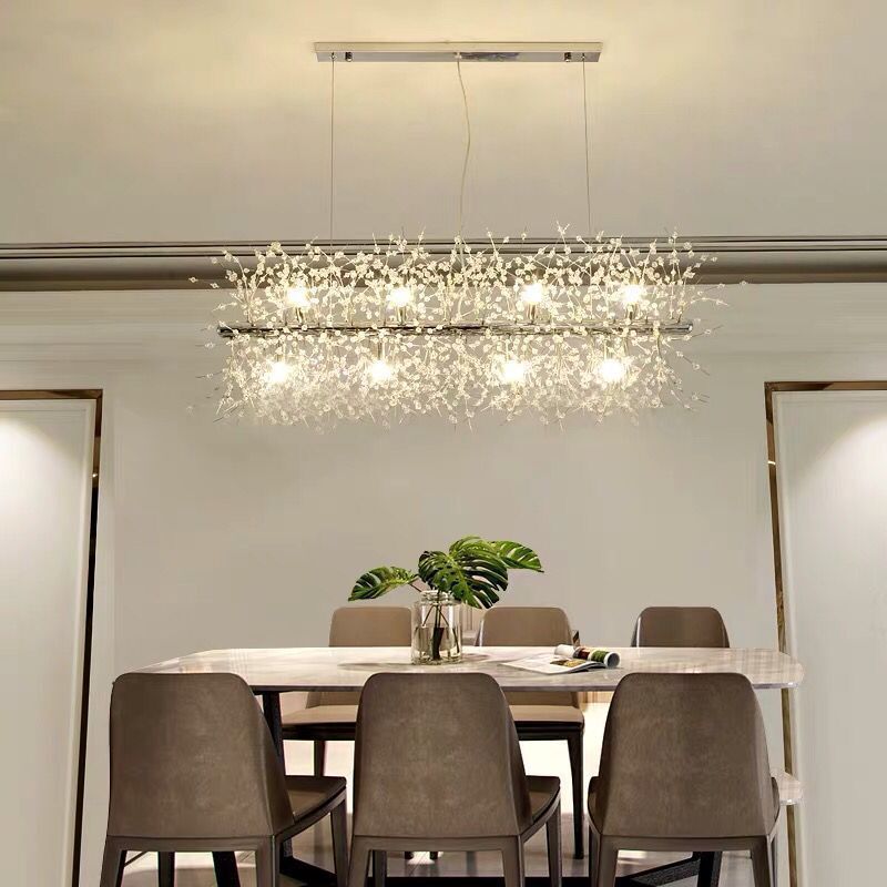 modern dining room adjustable hanging fixtures gold metal crystal fireworks pendant lights