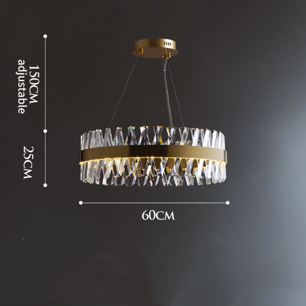 decoration modern contemporary round simple gold k9 chandelier luxury crystal lighting ceiling led pendant light