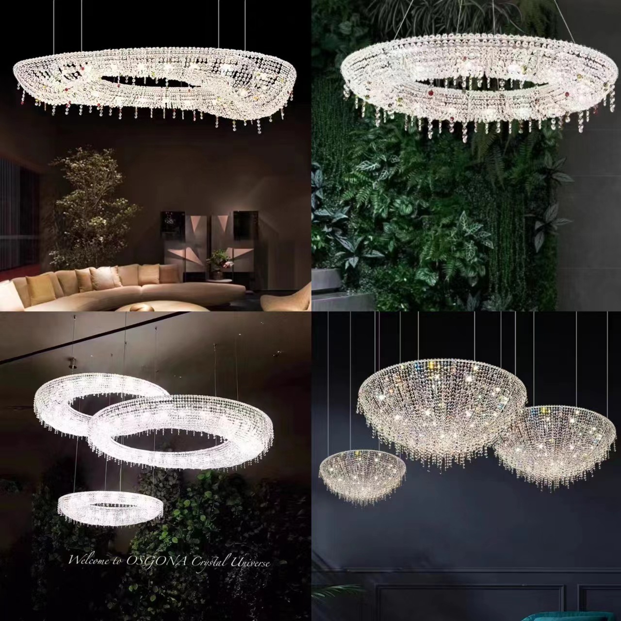 hot sale modern dining room visual comfort flush mount luxury round crystal chandelier stairwell pendant light