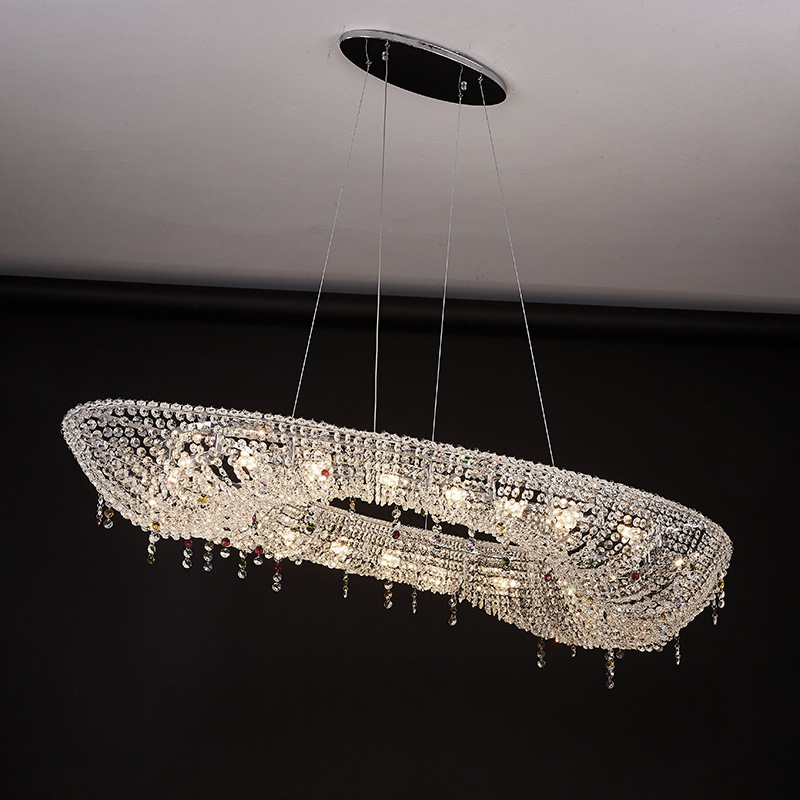 hot sale modern dining room visual comfort flush mount luxury round crystal chandelier stairwell pendant light