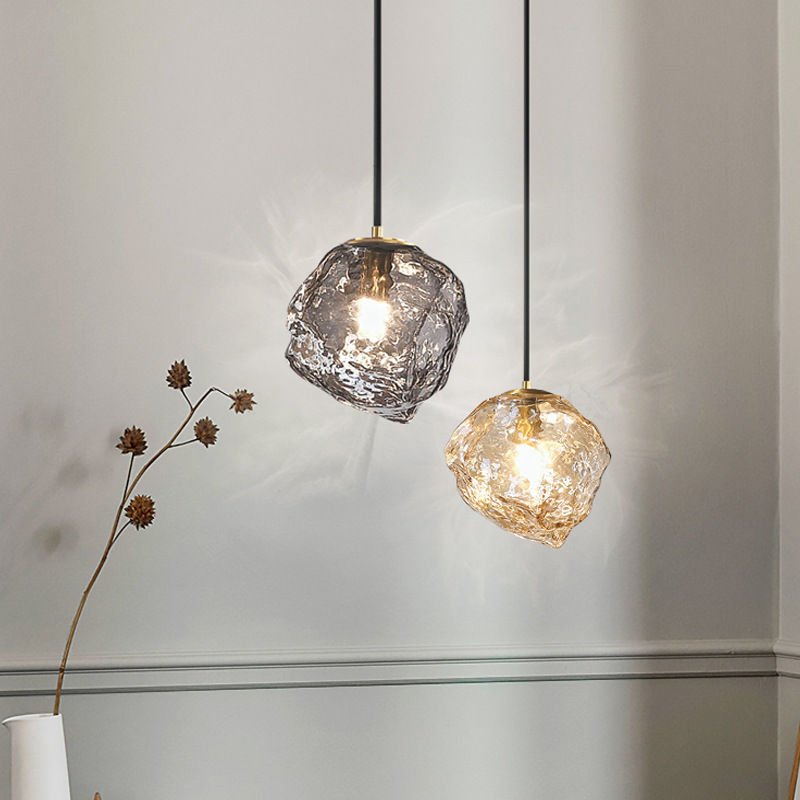 Modern Creative Irregular Glass Ball Chandelier Lamp Lava Pendant Light For Living Room