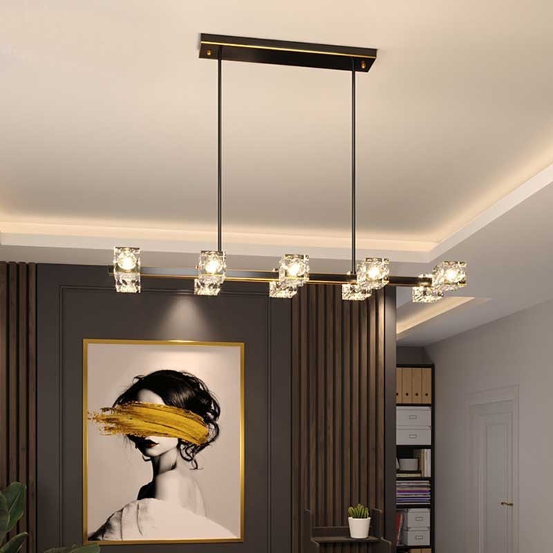 modern black crystal farmhouse chandelier industrial black and copper pendant light for dining room