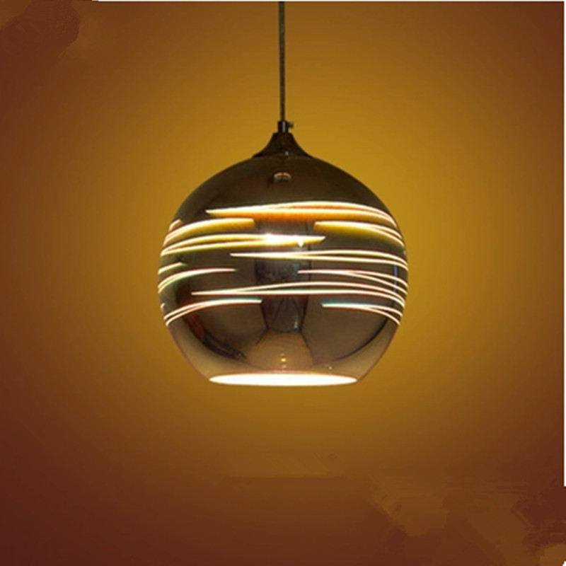 Modern contemporary home decor ceiling fixtures led chandelier simple firework glass ball pendant light for bar