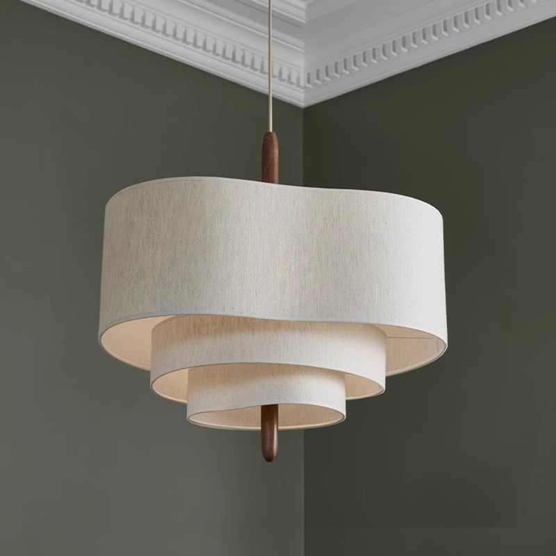 new decorative margin drum chandelier lamp home decor nordic modern fabric pendant light