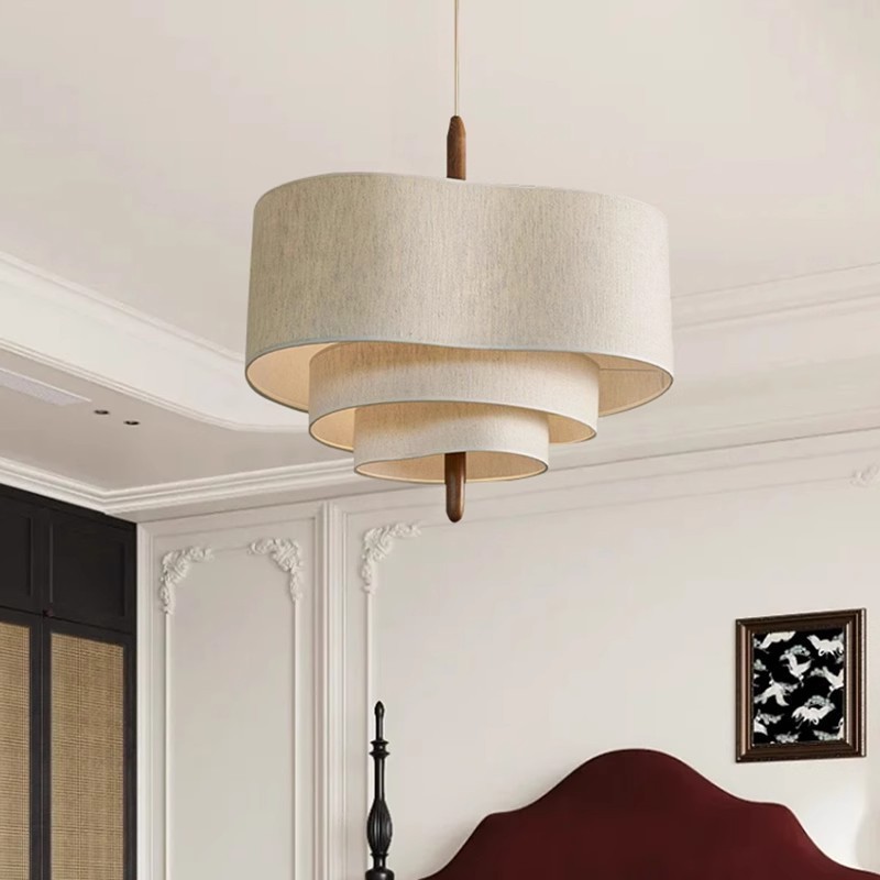 new decorative margin drum chandelier lamp home decor nordic modern fabric pendant light