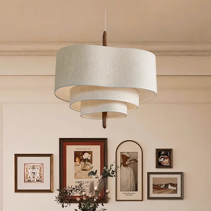 new decorative margin drum chandelier lamp home decor nordic modern fabric pendant light