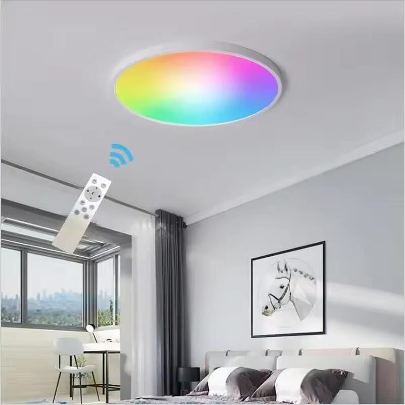 Factory Commercial Bedside Remote control Flush Mount Custom Flat Smart Led Ceiling Lamp Light