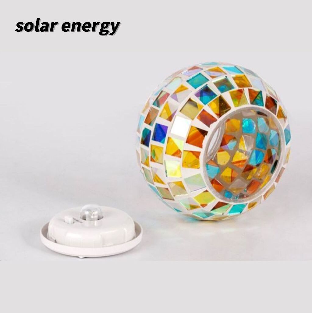 Manufacturer Contemporary Restaurant Turkish Solar Rechargeable Table Lamps Glass Mosaic Ball Light