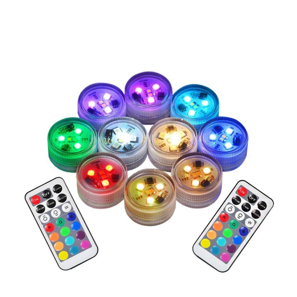 Wholesale Price Small Battery Underwater Tea Lights RGB Multicolor LED IP68 80 ABS 100w Waterproof Led Light for Swimming Pool