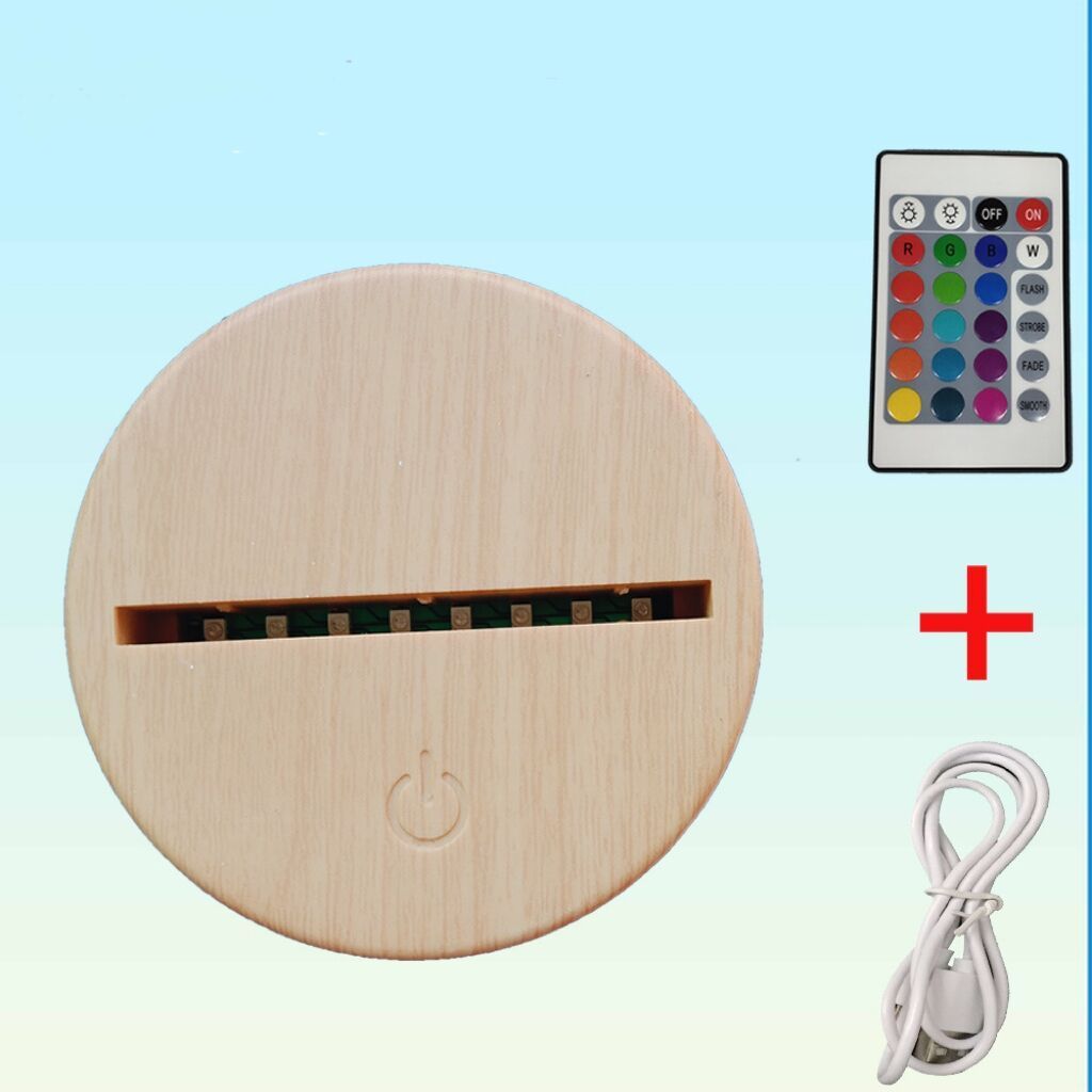 Hot Sale Small Round Battery Powered Touch Remote Control Led Base Light for Acrylic Guangzhou