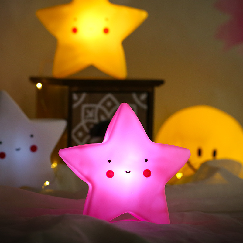 Hot Sale Nordic Lovely Cute Smile Face Glowing Sun Moon Star Light Baby Bedroom Lamp