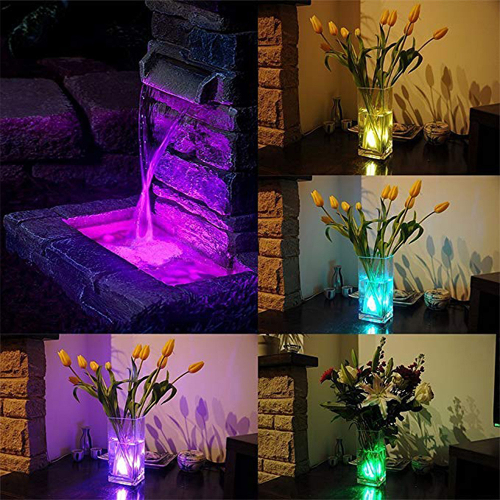 Wholesale Price Small Battery Underwater Tea Lights RGB Multicolor LED IP68 80 ABS 100w Waterproof Led Light for Swimming Pool