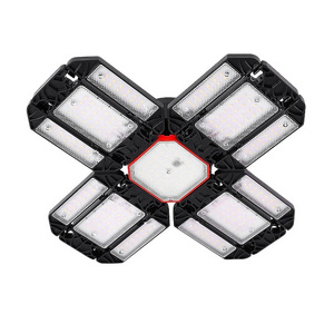 Custom Private Label Warehouse High Power Lighting Eight-leaf Folding Garage Lamp LED